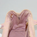 PRADA Canapa PM Hand Bag Canvas 2way Pink Gold Auth 116103-18