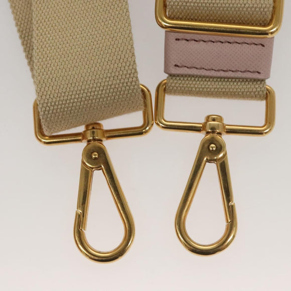 PRADA Canapa PM Hand Bag Canvas 2way Pink Gold Auth 116103