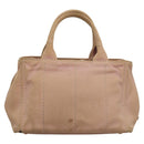 PRADA Canapa PM Hand Bag Canvas 2way Pink Gold Auth 116103-2