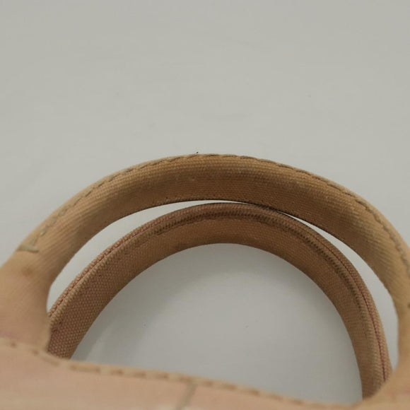 PRADA Canapa PM Hand Bag Canvas 2way Pink Gold Auth 116103