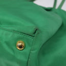 PRADA Hand Bag Nylon Green Gold Auth 116110-15