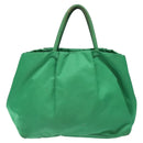 PRADA Hand Bag Nylon Green Gold Auth 116110-2