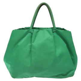 PRADA Hand Bag Nylon Green Gold Auth 116110 - 0