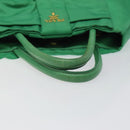 PRADA Hand Bag Nylon Green Gold Auth 116110-7