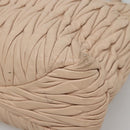Miu Miu Matelasse Hand Bag Leather 2way Beige Gold Auth 116116-9