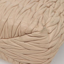 Miu Miu Matelasse Hand Bag Leather 2way Beige Gold Auth 116116-15
