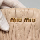 Miu Miu Matelasse Hand Bag Leather 2way Beige Gold Auth 116116-10