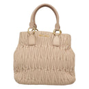 Miu Miu Matelasse Hand Bag Leather 2way Beige Gold Auth 116116-13