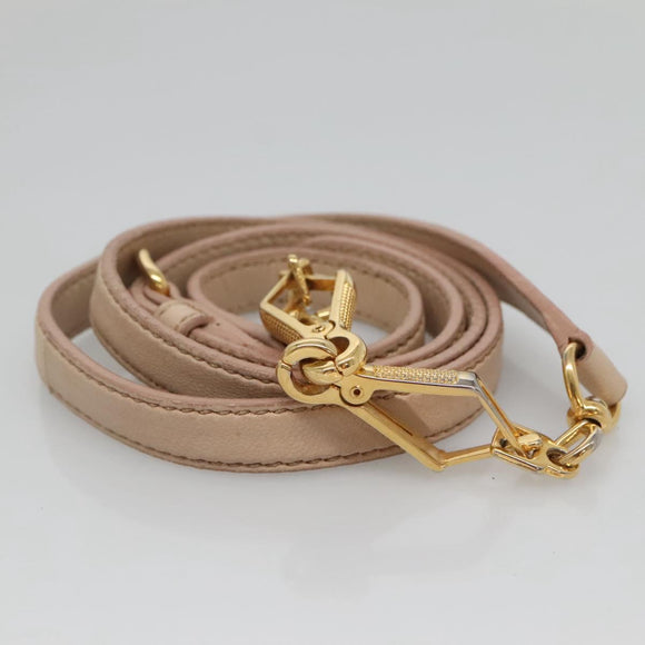 Miu Miu Matelasse Hand Bag Leather 2way Beige Gold Auth 116116