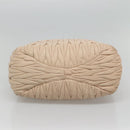 Miu Miu Matelasse Hand Bag Leather 2way Beige Gold Auth 116116-5