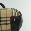 BURBERRY Nova Check Hand Bag Canvas 2way Beige Auth 116123V-14