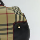 BURBERRY Nova Check Hand Bag Canvas 2way Beige Auth 116123V-16