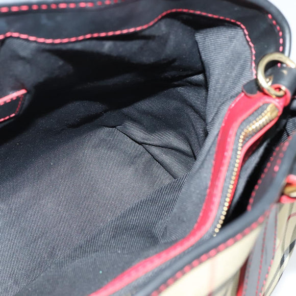 BURBERRY Nova Check Hand Bag Canvas 2way Beige Auth 116123V