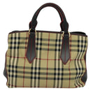 BURBERRY Nova Check Hand Bag Canvas 2way Beige Auth 116123V-2