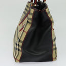 BURBERRY Nova Check Hand Bag Canvas 2way Beige Auth 116123V-4