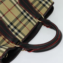 BURBERRY Nova Check Hand Bag Canvas 2way Beige Auth 116123V-6