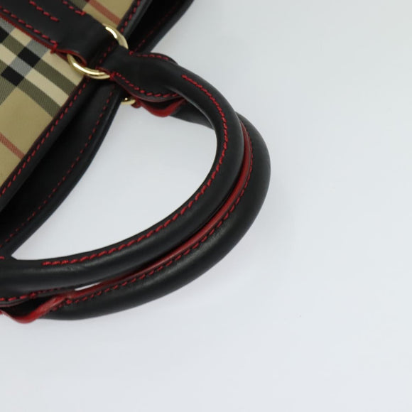 BURBERRY Nova Check Hand Bag Canvas 2way Beige Auth 116123V