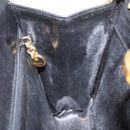 Salvatore Ferragamo Gancini Chain Shoulder Bag Leather Black Gold Auth 116128-18