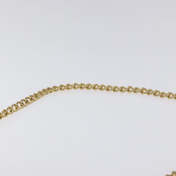 Salvatore Ferragamo Gancini Chain Shoulder Bag Leather Black Gold Auth 116128