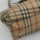 BURBERRY Nova Check Tote Bag PVC Beige Gold Auth 116135-14