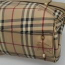 BURBERRY Nova Check Tote Bag PVC Beige Gold Auth 116135-15