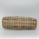 BURBERRY Nova Check Tote Bag PVC Beige Gold Auth 116135-5