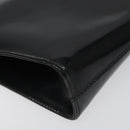 Salvatore Ferragamo Gancini Chain Shoulder Bag Patent Black Gold Auth 116139-11