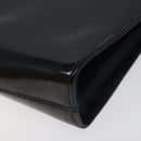 Salvatore Ferragamo Gancini Chain Shoulder Bag Patent Black Gold Auth 116139-12