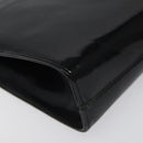 Salvatore Ferragamo Gancini Chain Shoulder Bag Patent Black Gold Auth 116139-13