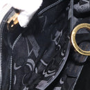 Salvatore Ferragamo Gancini Chain Shoulder Bag Patent Black Gold Auth 116139-19