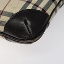 BURBERRY Nova Check Shoulder Bag Beige Brown Silver Auth 116145-16