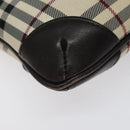 BURBERRY Nova Check Shoulder Bag Beige Brown Silver Auth 116145-9