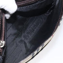 BURBERRY Nova Check Shoulder Bag Nylon Beige Brown Silver Auth 116145-15