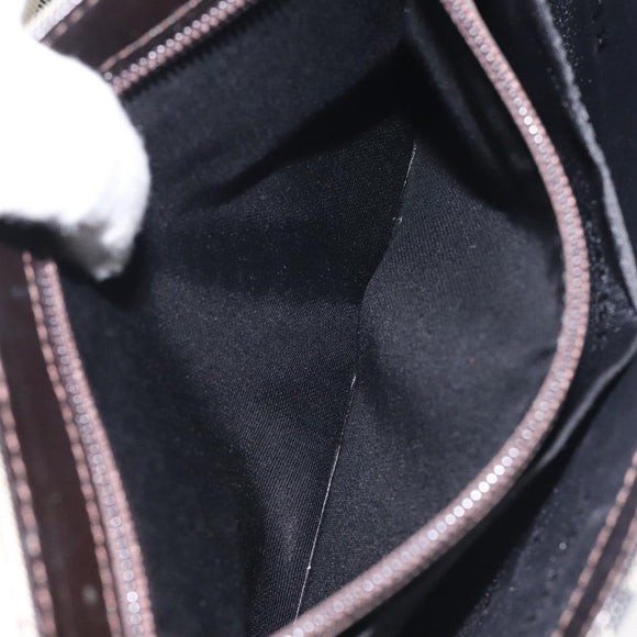 BURBERRY Nova Check Shoulder Bag Nylon Beige Brown Silver Auth 116145