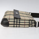 BURBERRY Nova Check Shoulder Bag Nylon Beige Brown Silver Auth 116145-4