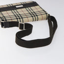 BURBERRY Nova Check Shoulder Bag Beige Brown Silver Auth 116145-7