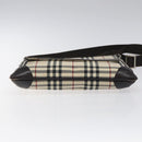 BURBERRY Nova Check Shoulder Bag Nylon Beige Brown Silver Auth 116145-9