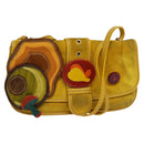 Miu Miu Shoulder Bag Suede Leather Yellow Auth 116150-1