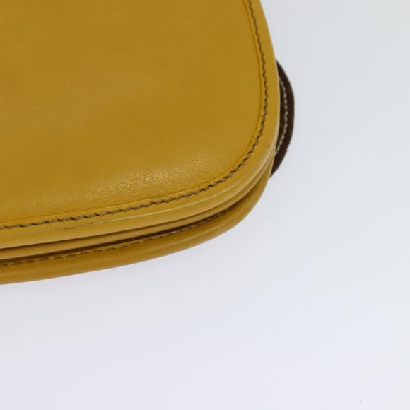 Miu Miu Shoulder Bag Suede Leather Yellow Auth 116150