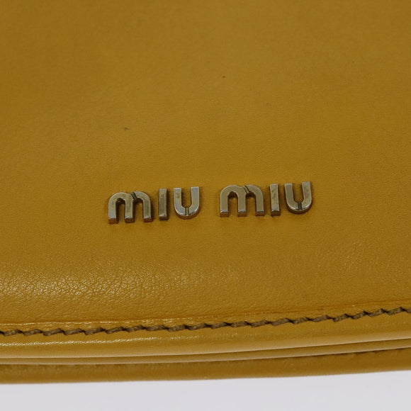 Miu Miu Shoulder Bag Suede Leather Yellow Auth 116150