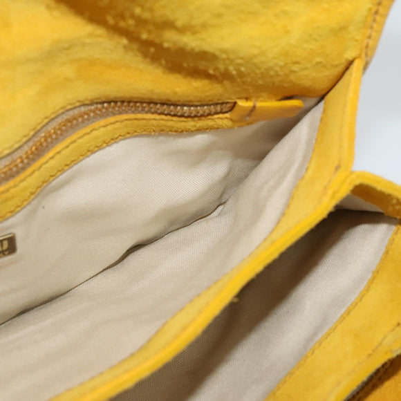 Miu Miu Shoulder Bag Suede Leather Yellow Auth 116150