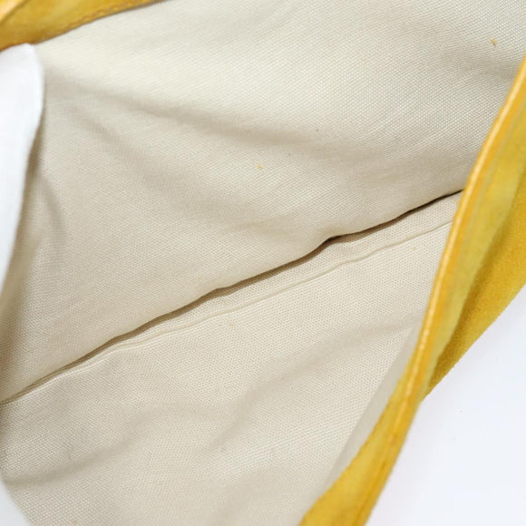 Miu Miu Shoulder Bag Suede Leather Yellow Auth 116150