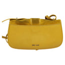 Miu Miu Shoulder Bag Suede Leather Yellow Auth 116150-2