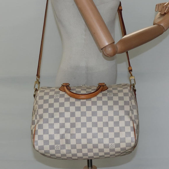 LOUIS VUITTON Damier Azur Speedy Bandouliere 30 Hand Bag 2way N41052 Auth 116159