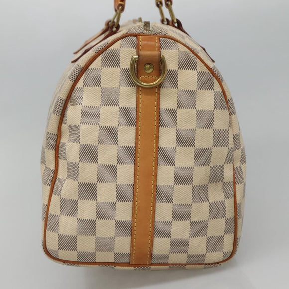 LOUIS VUITTON Damier Azur Speedy Bandouliere 30 Hand Bag 2way N41052 Auth 116159