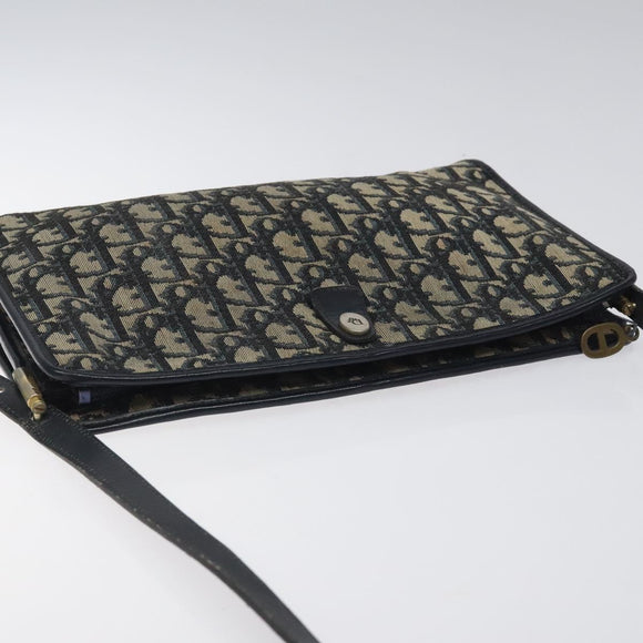 Christian Dior Trotter Canvas Shoulder Bag Navy Auth 116165