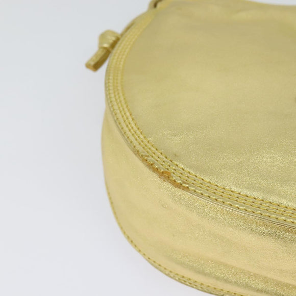 LOEWE Anagram Shoulder Bag Leather Gold Tone Auth 116175