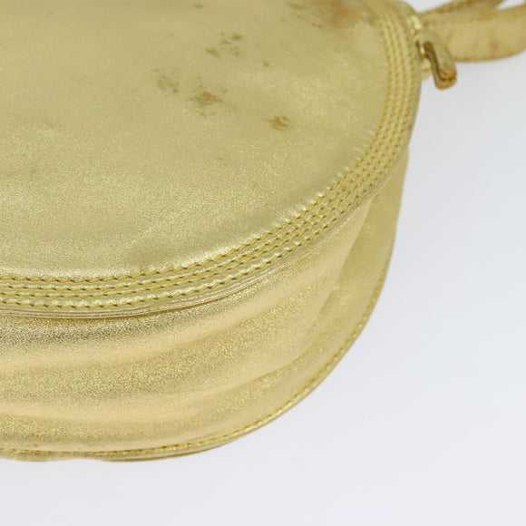 LOEWE Anagram Shoulder Bag Leather Gold Tone Auth 116175