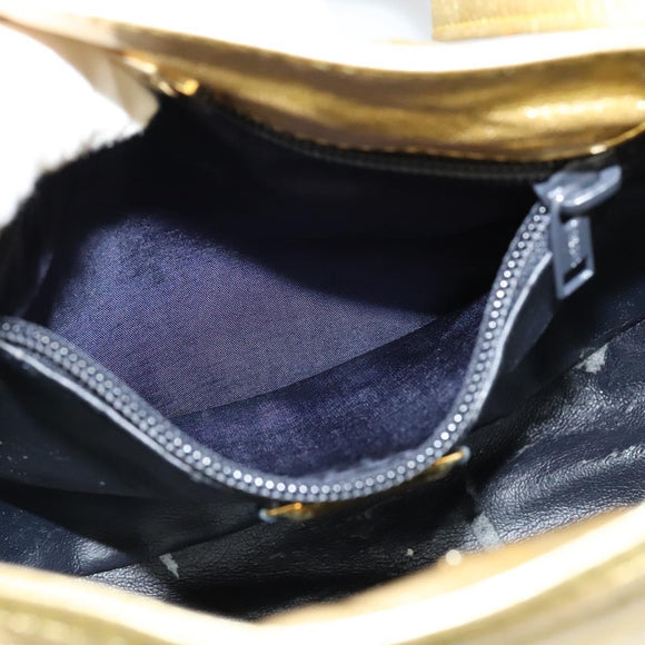 LOEWE Anagram Shoulder Bag Leather Gold Tone Auth 116175