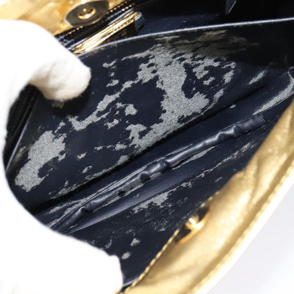 LOEWE Anagram Shoulder Bag Leather Gold Tone Auth 116175